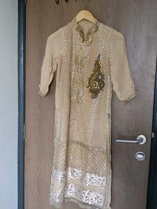 Beige Party Wear Kurti