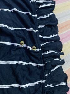 Deep Blue Ruffle Top