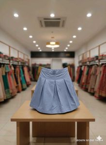 Blue Pleated Skirt