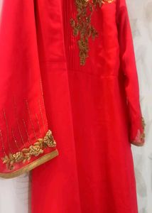 Pink Georgette Kurti With Hand Work