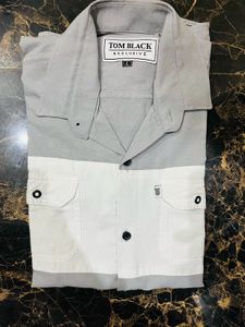 Two-Tone Button-Up Shirt