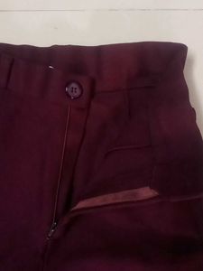 Maroon Casual Formal Pants