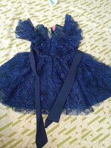 Cute Navy Blue Party Frock(12-18 Month Girl)