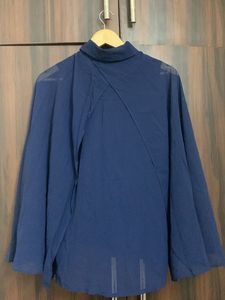 Navy Blue Cape Blouse