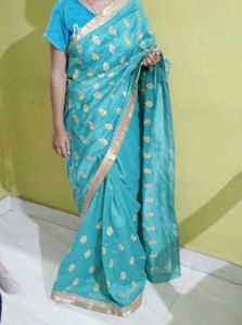 Elegant Teal Saree