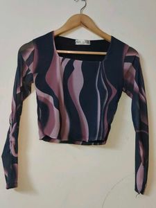 Zara Printed Mesh Top