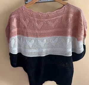 Cute Heart Pattern Knit Top