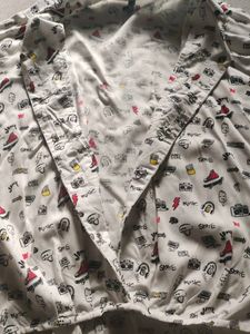 Printed Collared Casual Top