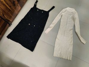 korean Chic Black Pinafore Dress