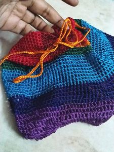 Rainbow Travel Makeup Pouch With Draw String
