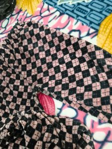 Pink &amp; Black Checked Pajama Set