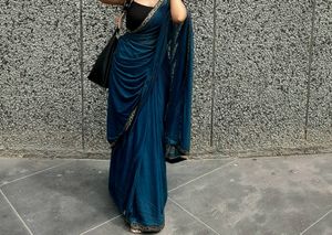 Teal Blue Saree