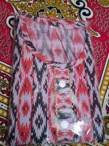 Patterned Button Kurta And Pant Set