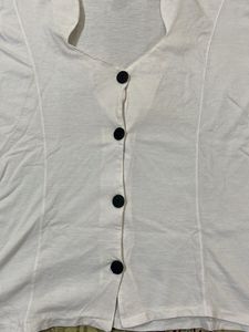 White Button-Up Top