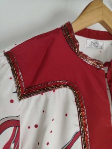 Hermes  Read Beaded Trim Tunic Top
