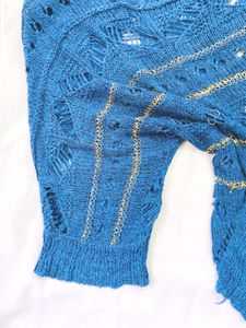 Pinterest Blue Knit Top C