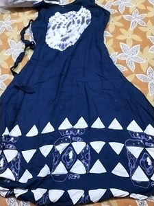 Blue Fairy Wings Printed Midy With A Inbuilt Belt