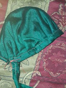 Green Bonnet with Floral Lining