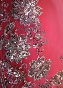 Pink Saree with Silver Embroidery