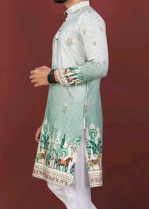 Ethnic Motifs Wooven Design Men&#39;s Kurta (Festive)