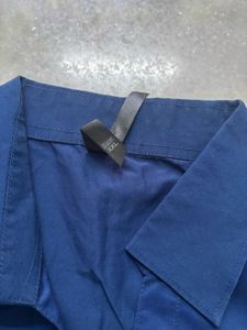 Blue 3/4 Sleeve Button Down Tunic