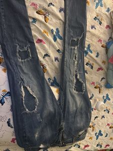 Denim jeans damage