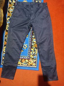 Navy Blue Straight Fit Pants