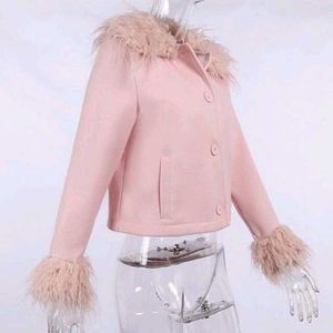 Pink Faux Fur Blazer