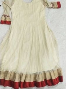 Gold Ane Red Colour Anarkali Top