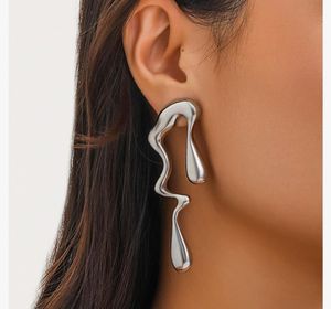 Metallic Silver Trendy Earrings -  NEW/UNUSED