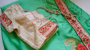 Chic Green Embroidered Saree