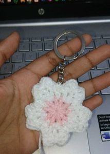Cherry Blossom/Sakura Crochet Keychain