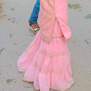 Cute Pink Girls&#39; Kurta Set