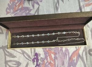 92.5 Silver Blue Topaz Anklets (3 In 1)