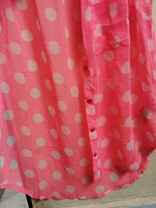 Pink Polka Dot Sleeveless Blouse