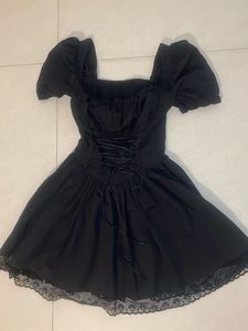 NEWME Gothic Lace Trim Mini Dress