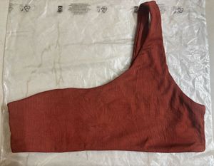 Ribbed One-Shoulder Bikini Top