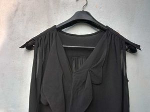 New With Tag Black Korean Frill Top