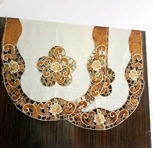 Floral Cutwork Sofa/Table Covers Set of 2