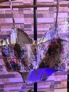 Floral Bustier Crop Top