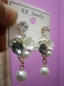 Floral Pearl Drop Earrings