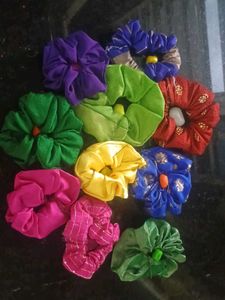 Colorful Handmade Scrunchie Set