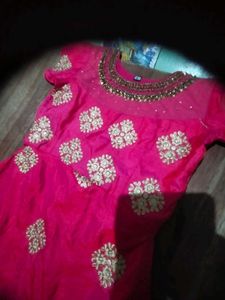 Pink Embellished Anarkali Dress