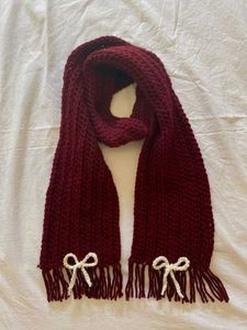 Burgundy Knit Scarf