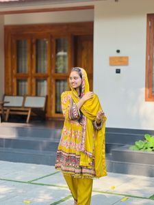 Yellow Printed Kurta Set