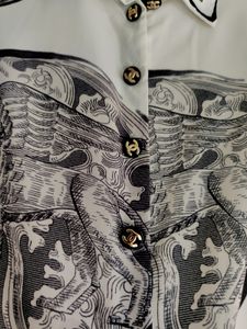 Chanel Print Button Up Shirt