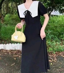 Korean Style Peter Pan collar midi dress.