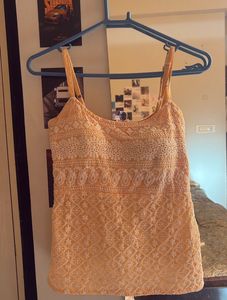 Embroidered Peach Tank Top