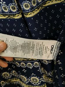 Patterned Blue Wrap Dress