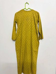 Embroidered Olive green  Chikankari Kurti